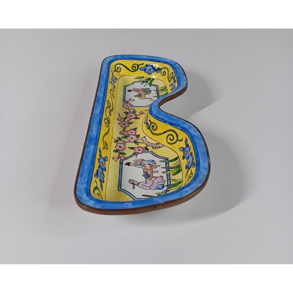 Kelvin Chen Enameled Eyeglasses Holder Tray 2001 No 336 Floral Asian Tea Party - Picture 4 of 8